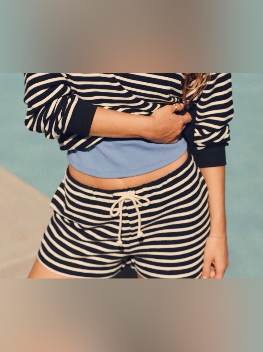 AE•Micro Waistband Fleece Short•Size S•NWT•Navy